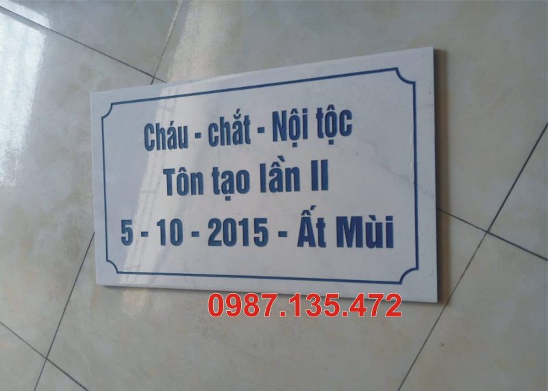 Khắc bia mộ gạch granite cao cấp