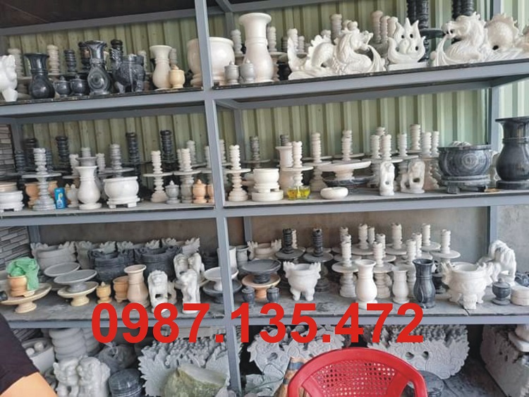 Bộ đồ thờ đá để mộ phần