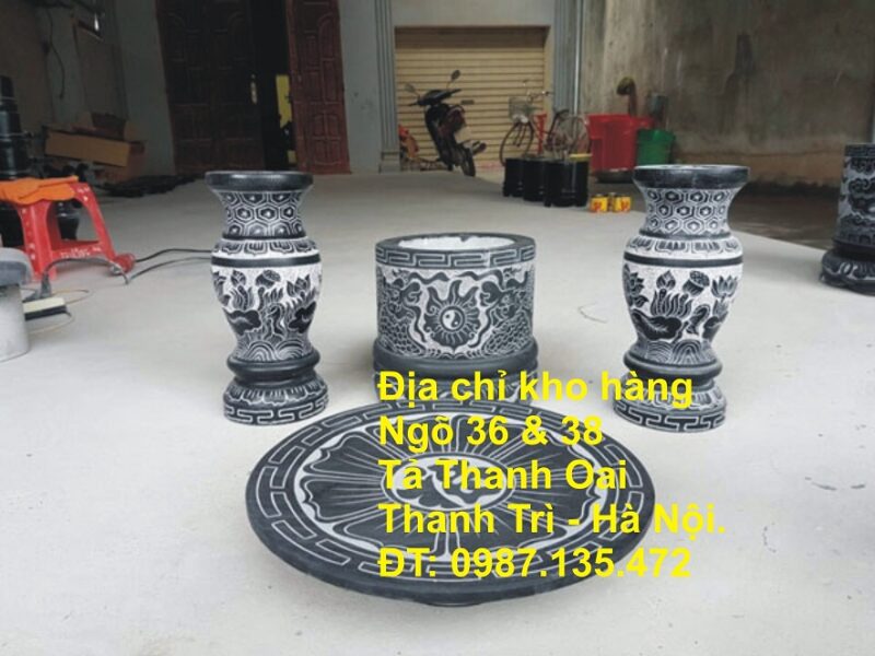 Bộ đồ thờ đá để mộ phần